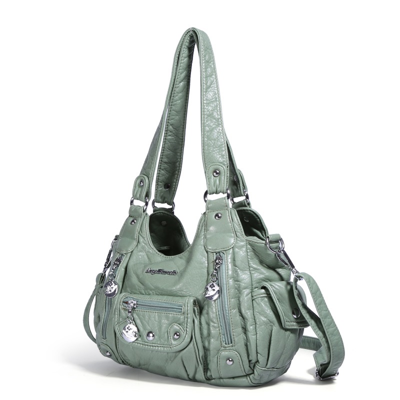 Angel Barcelo Newest Fashion Bag Women Bags PU Leather Hobo Bag Top-handle Handbag Female Satchel Ladies Shoulder Bags