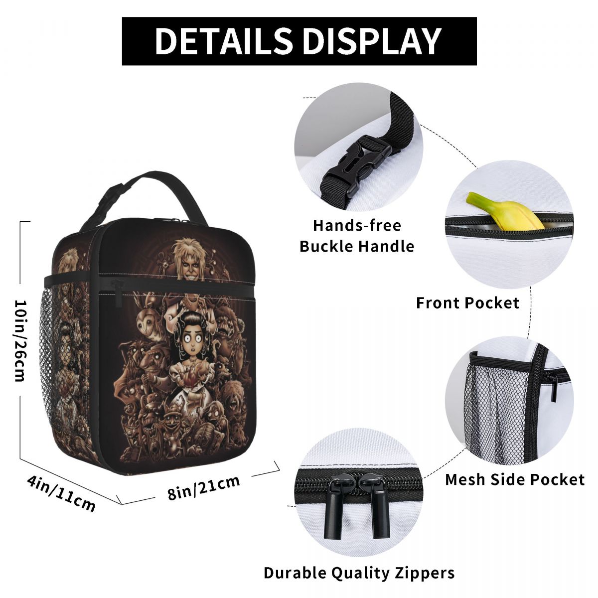 Custom Thirteen Hours Lunch Bag Men Women Cooler Thermal Labyrinth Movie Insulated Lunch Box for Children School