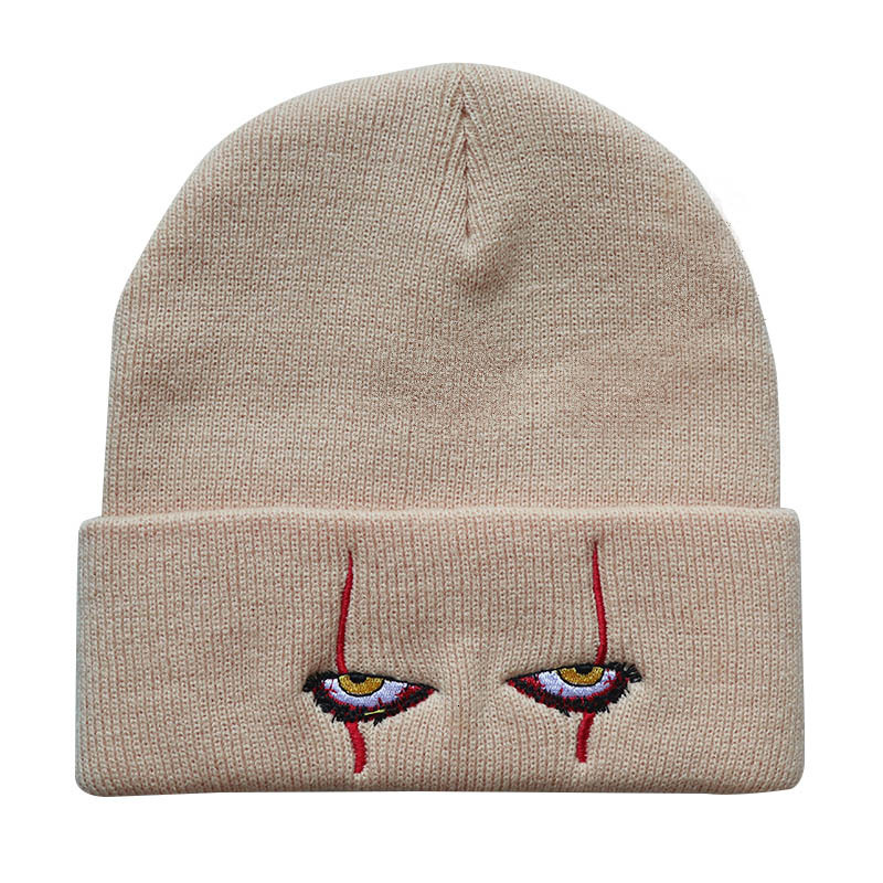 High quality design, men and women Scary Horror Joker Eyes Warm Pullover Hip Hop Knitted Hat