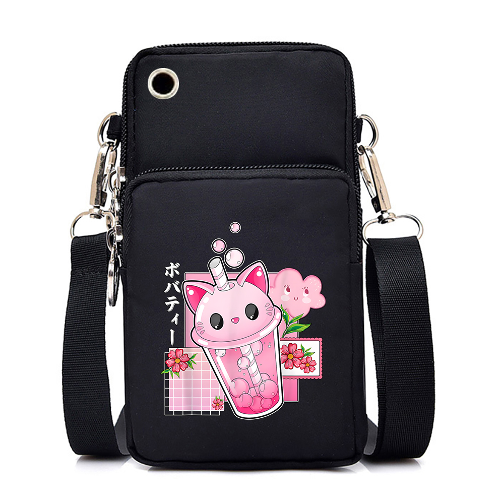 Women Mini Mobile Phone Bag Just A Girl Who Loves Cats Print Small Crossbody Bags Tote Purse Wallet Shoulder Bag Teen Handbags