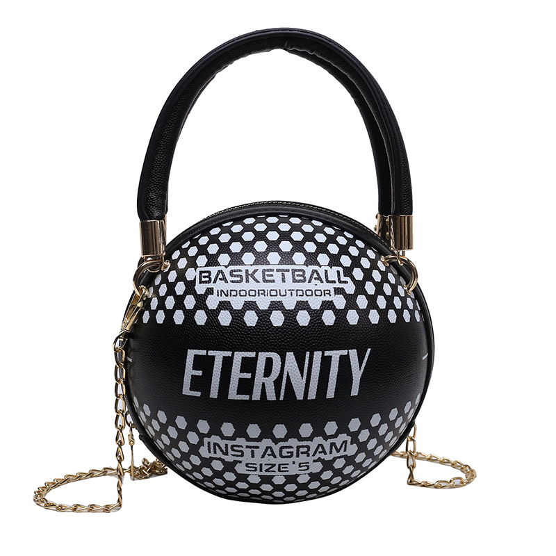 Funny Basketball Bag Female Summer 2021 Korean Fashion Personality Shoulder Bag Chain Messenger Small Round Bag