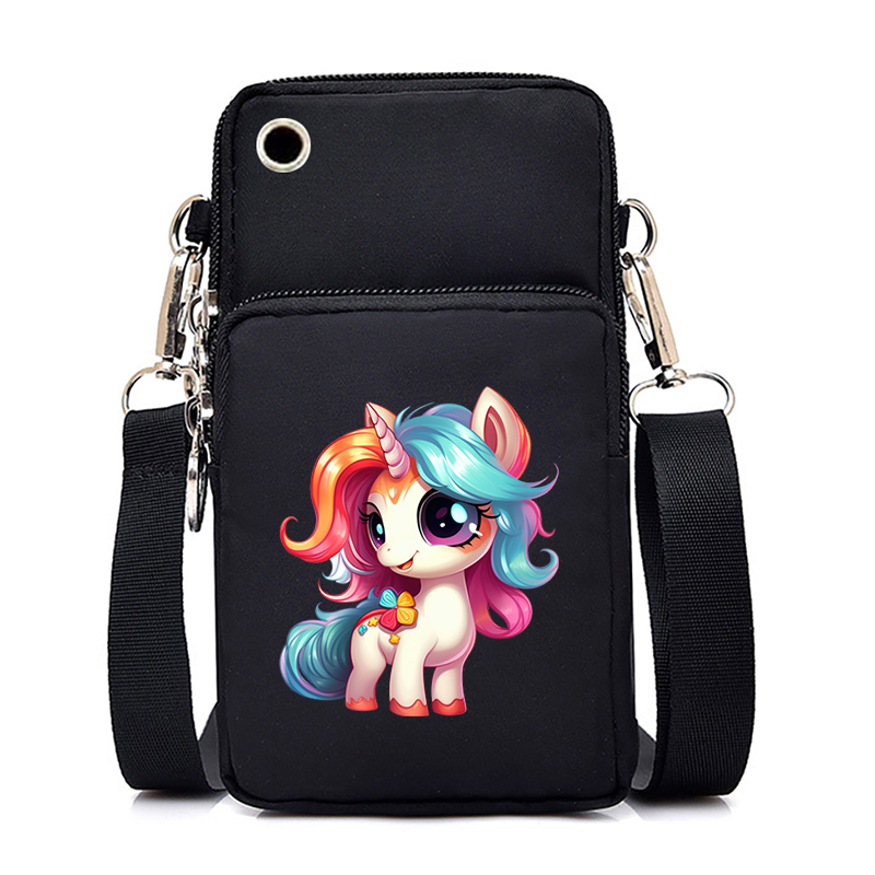 New Fashion Mobile Phone Bag 26 Art Unicorn Alphabet Women Messenger Bag Aesthetics Mini Small Crossbody Bag Coin Purse Handbag