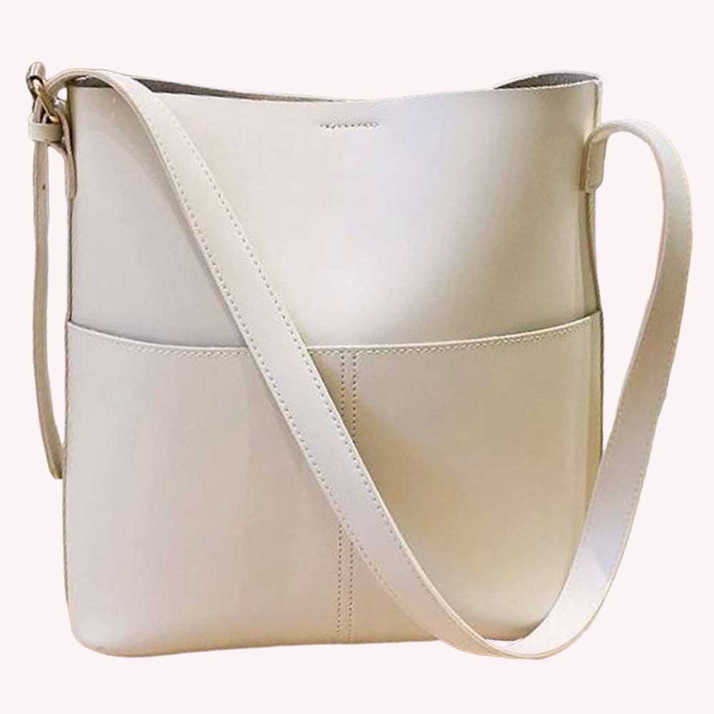 Women Leather Bucket Bag Multi Pocket PU Crossbody Bag Versatile Shoulder Tote Bag Satchel Hobo Bag Outdoor Travel Bag
