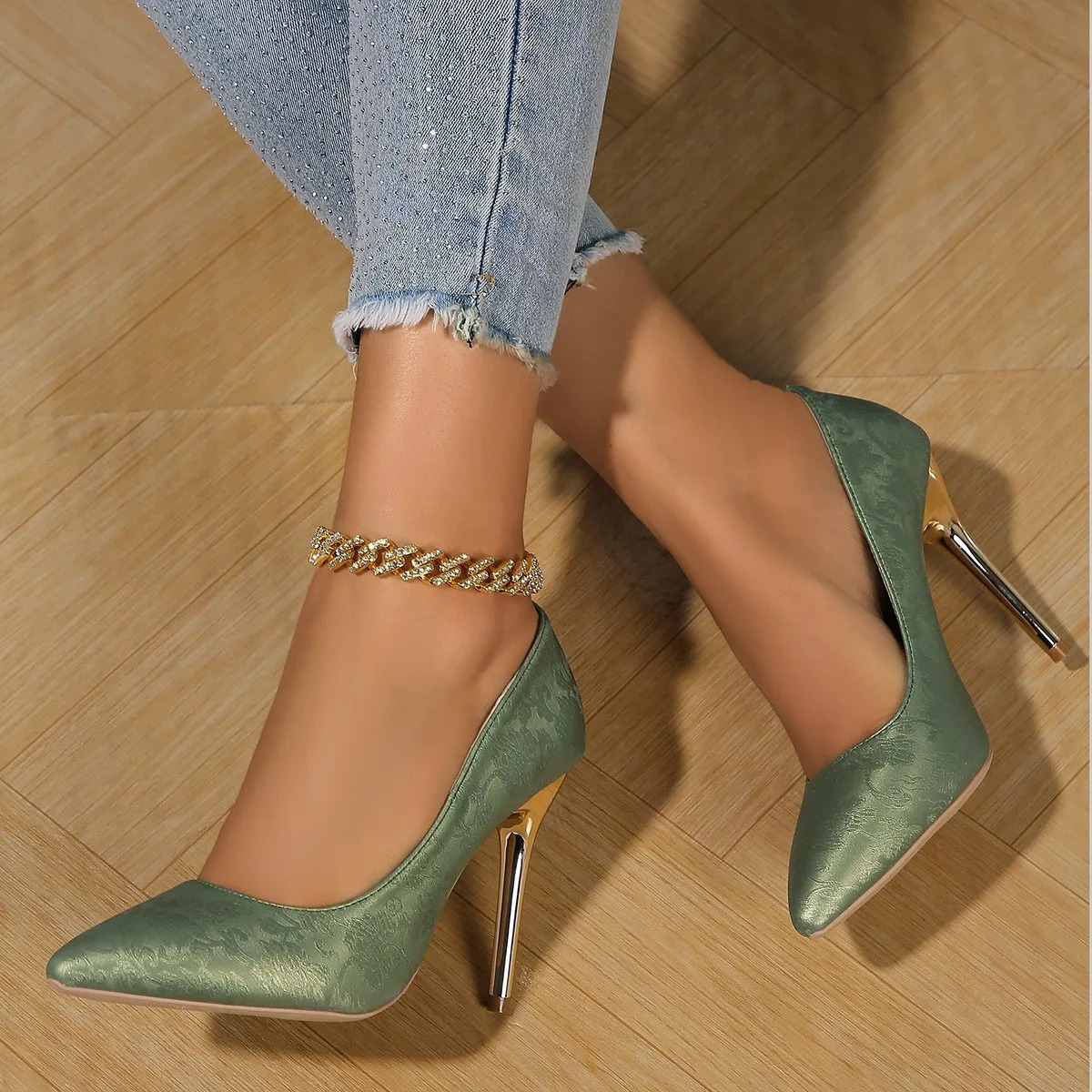 2024 Women Fashion Super High Stiletto Heels Pumps Women Solid Office Flock Pointed Toe Party Shoes Woman Big Size 35-43 241106
