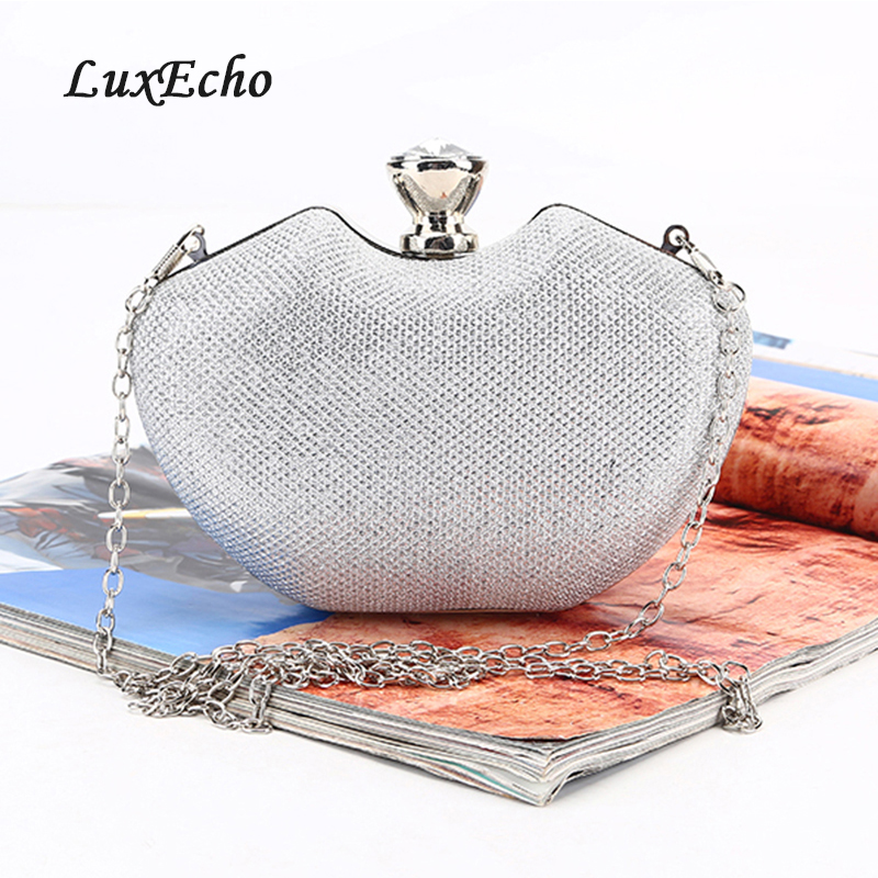 LuxEcho 2018 Rhinestone handbags single Chain Bride wedding purse Fashion party evening bags Day clutches Golden/silver