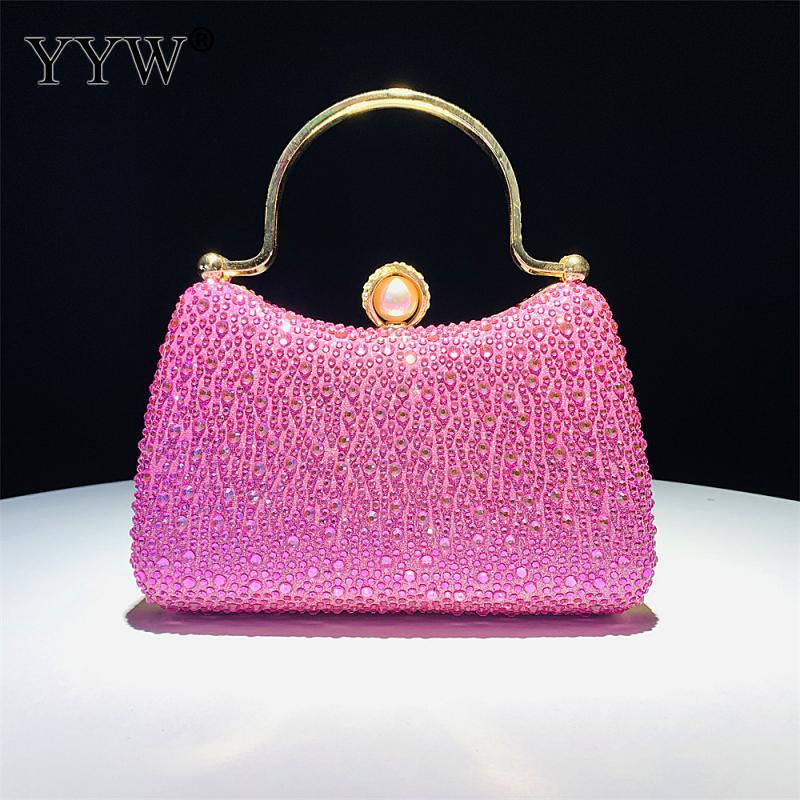 Wedding Purse 2023 Women Small Bag Bags Evening Handbags Diamonds Luxury Designer Metal Ring Handle Shiny Crystal Purse Party