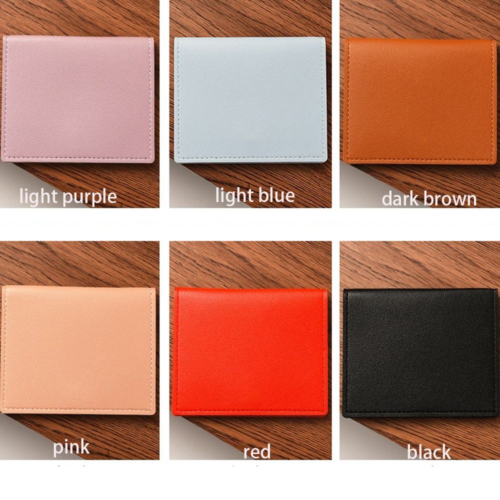 Slim And Compact Card Holders PU Leather Anti Demagnetization Bank ID Card Case Ultra Thin Short Credit Card Bags Bus Card