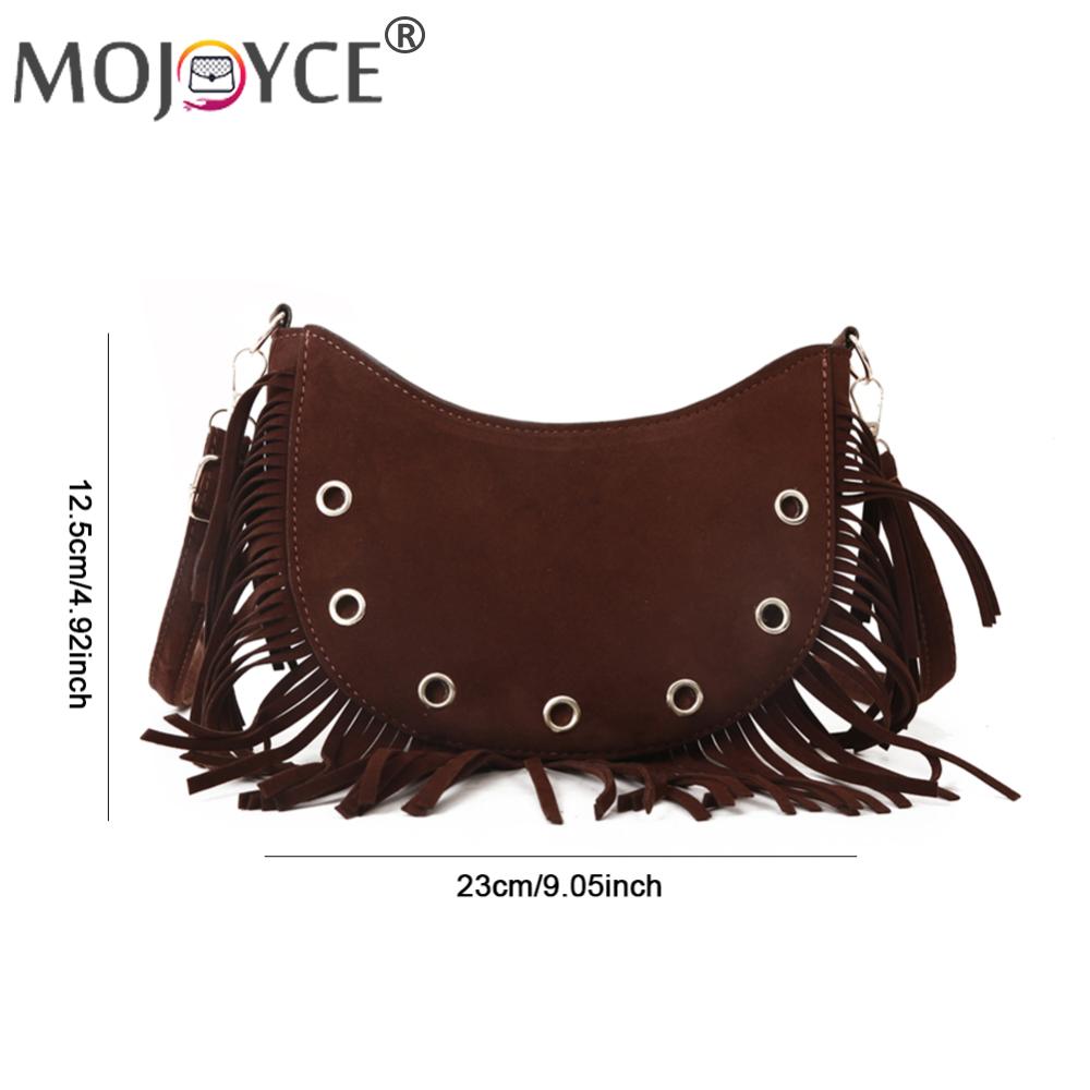 Women Vintage Leather Fringe Crossbody Purse Zipper Fashion Shoulder Purse