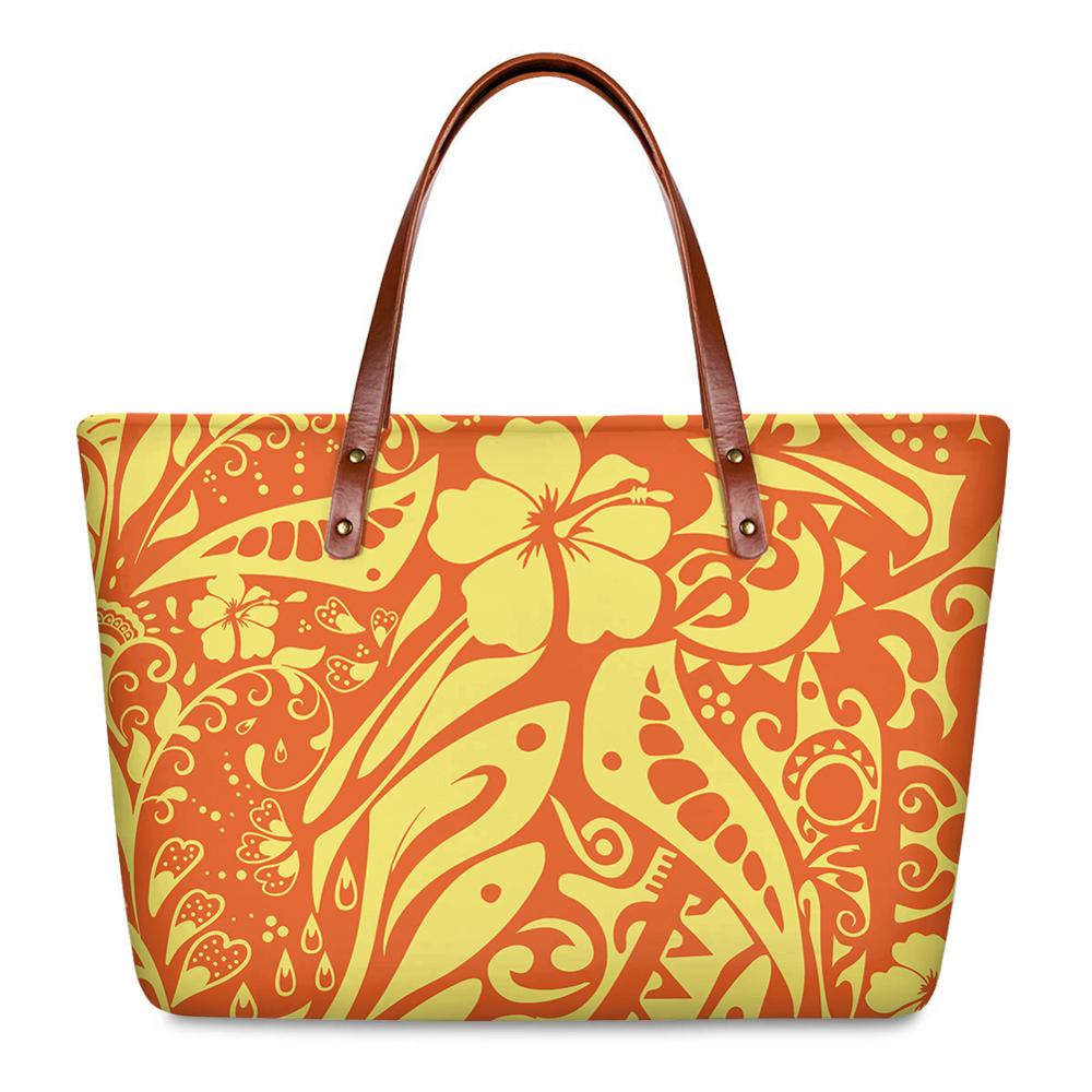 ELVISWORDS Luxury Lady Handbags Polynesian Printing Flower Party Totes Bags For Women 2020 New Shoulder Bags Girl Handbag Bolsa