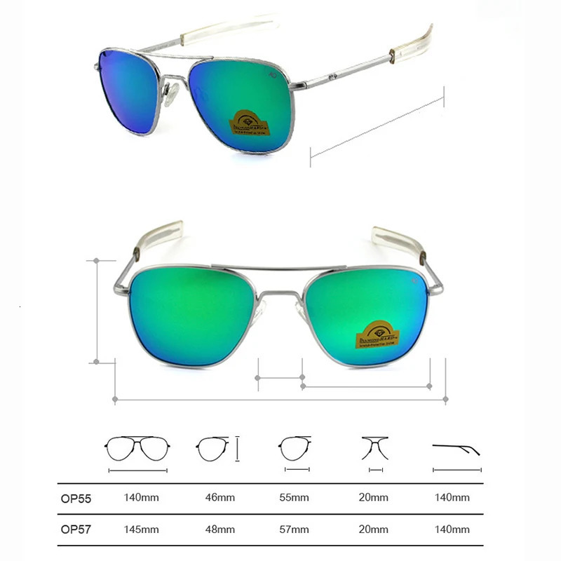 Pilot AO Sunglasses Mens High Quality Sunglasses US Army Military Sunglasses Oculos 241106