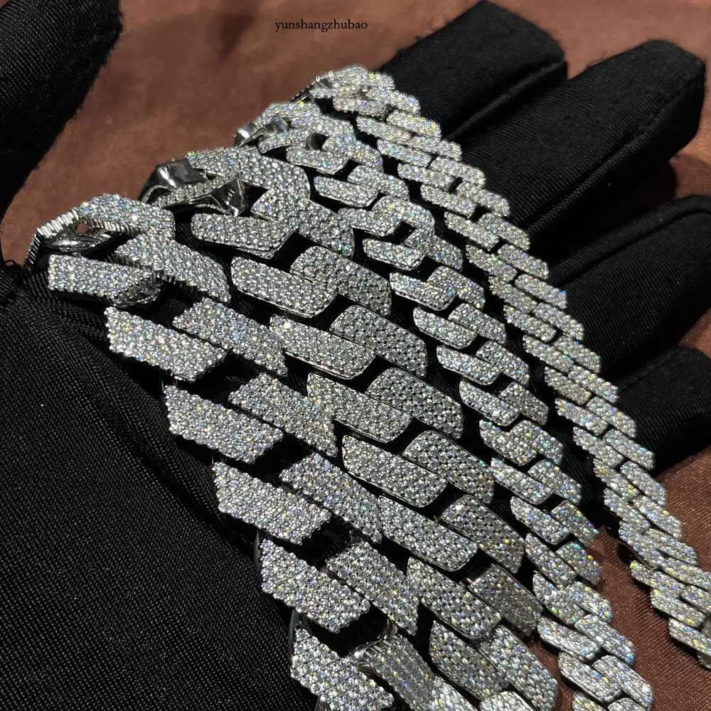 Hip Hop Mens Moissanite 8mm 10mm 12mm Width 2 rows S VVS Cross designer Hot bracelet