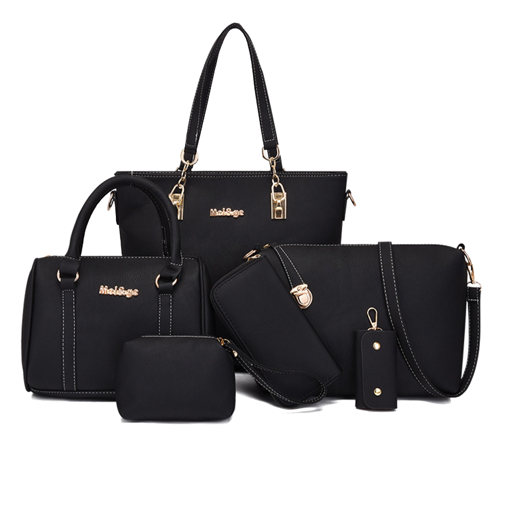 Ladies Tote Bag Six-Piece Set Fashion Female Handbags PU Leather Large Capacity Casual Portable Women Messenger Bags New 2023