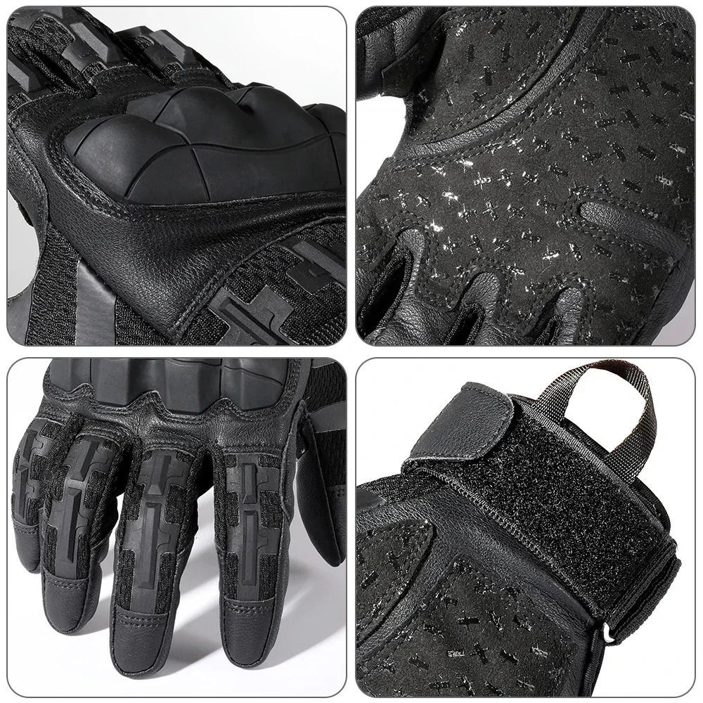 Touch screen tactical full finger gloves combat color ball air gun hunting shooting leather motorcycle protective equipment mens 241106