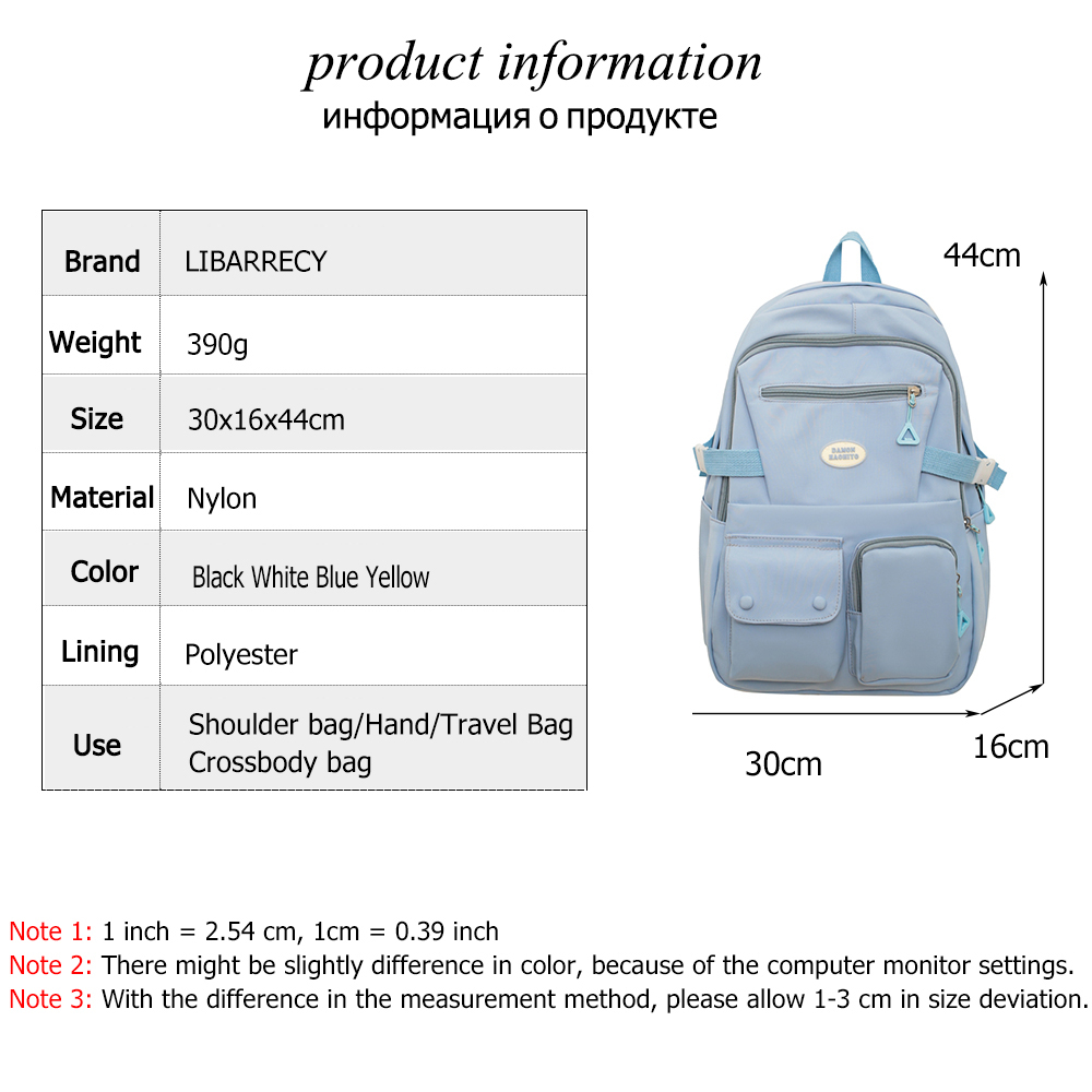 High-quality Nylon Ladies Backpacks Large-capacity Solid Color Ladies Schoolbags Teenagers Laptop Backpacks New Women Bags Sac