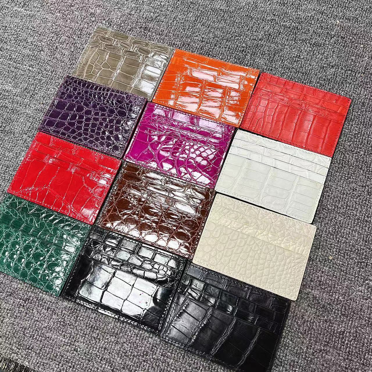 New Crocodile Real Leather Card Bag Fashionable Men's Multi Card Holder Card Case Women's Genuine Leather Coin Purse Wallet