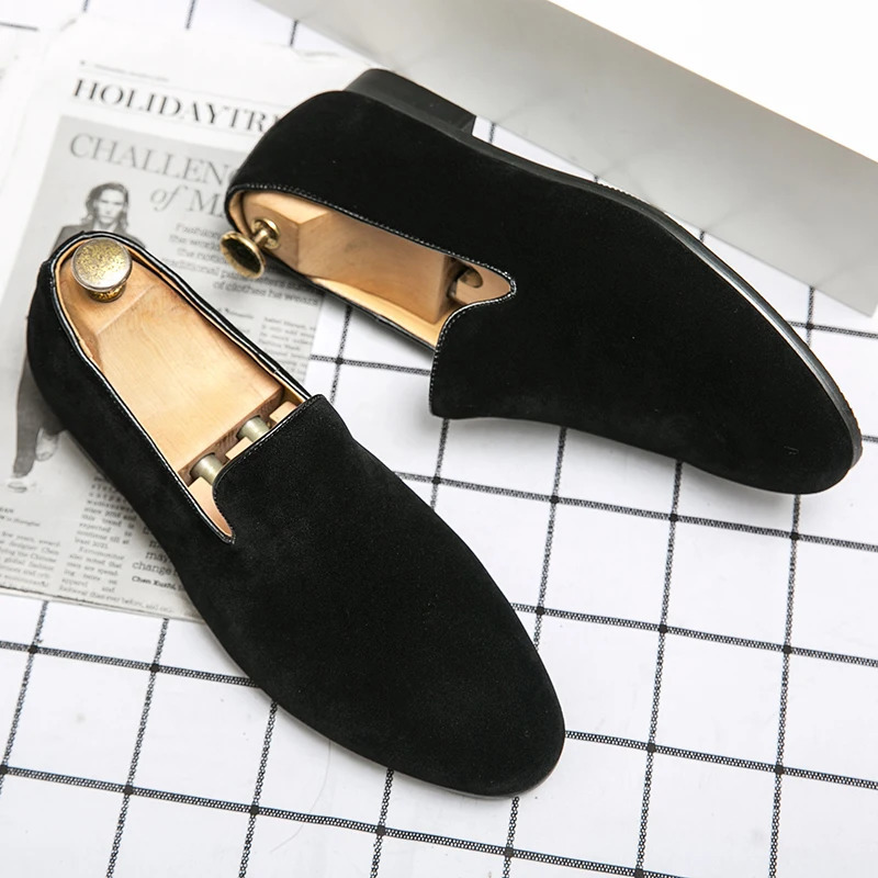 Suede Leather Shoes Men Mules Classic Business For Male Driving Shoes Men Loafers Shoes Slip-On Men Dress Shoes 241106