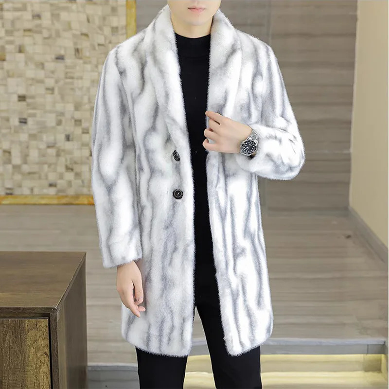 S-6XL size fashionable mens jacket warm mink velvet mens winter jacket medium long outdoor sports leisure short park 241107