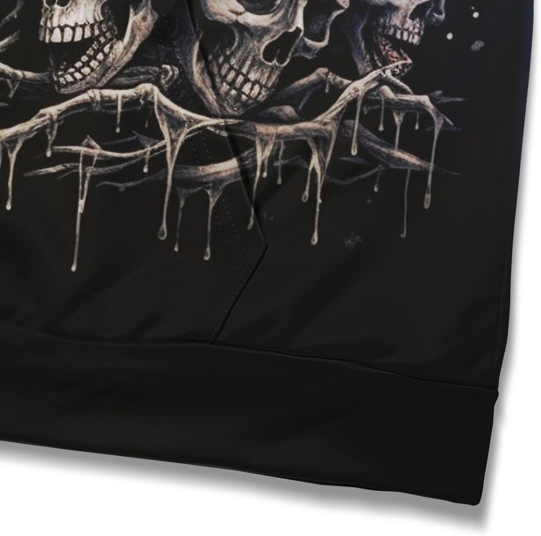 Hoodie for Mens Womens Novelty American Flag Hoodies for Men Skull Graphic Hoodie Sweatshirt Pullover Graphic Hoodies sweatshirt Trendy black pattern