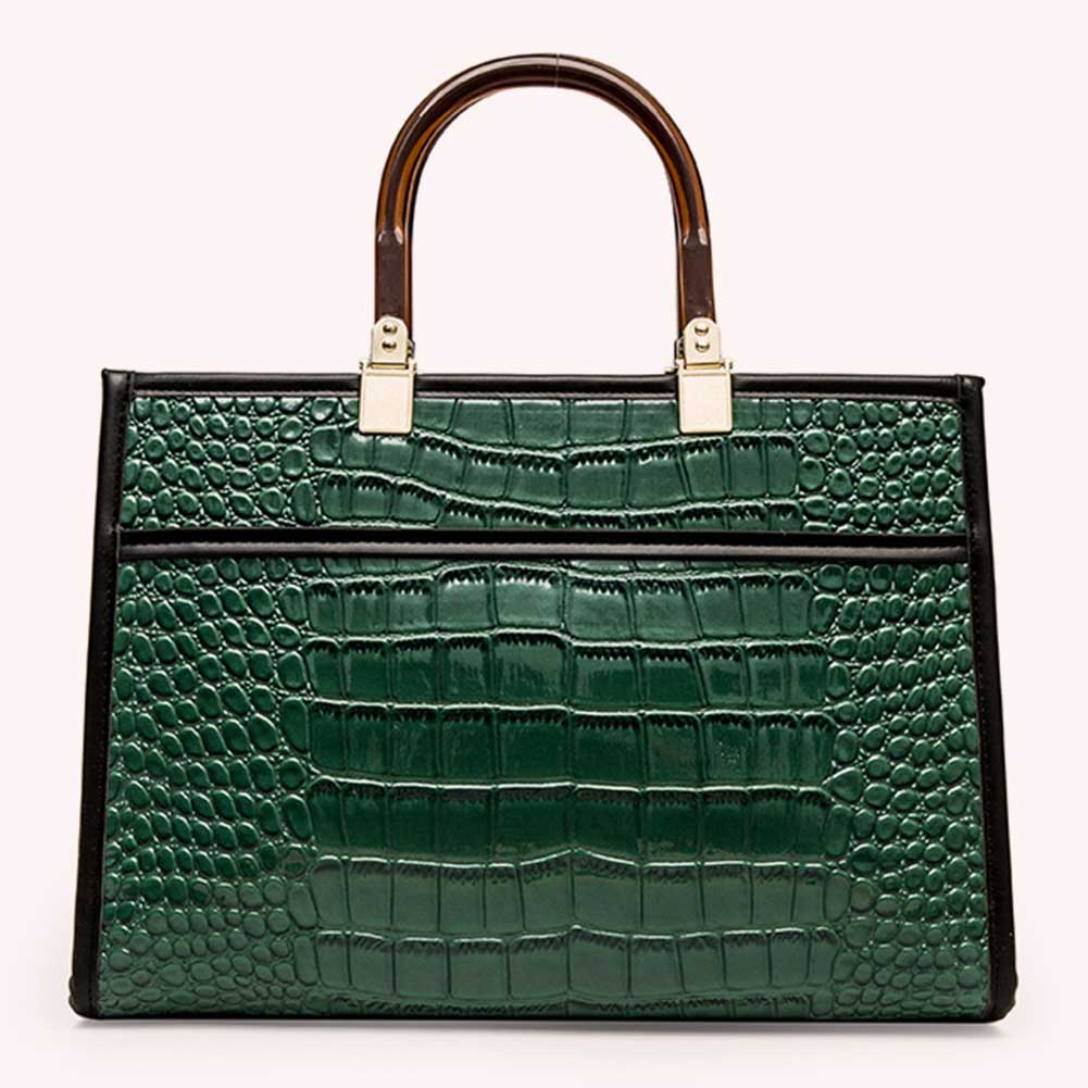 Women Crossbody Bag Large Capacity Alligator Pattern Top-hand Bag Wear-resistant Fashion Adjustable Strap Daily Shopping Purses