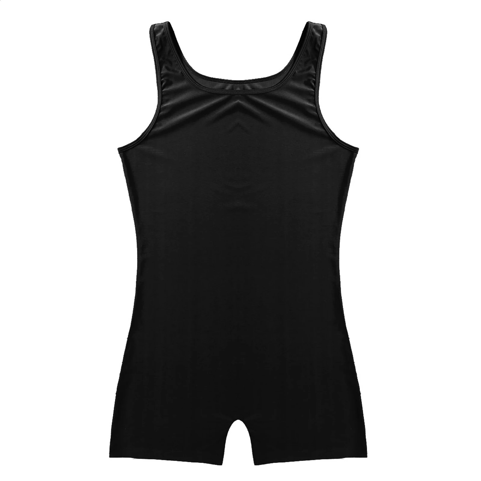 Mens OnePiece Swimsuit Swimwear Sleeveless Stretchy Spandex Bodysuit Workout Dance Biketard Unitard Gym Wear Leotard 240407