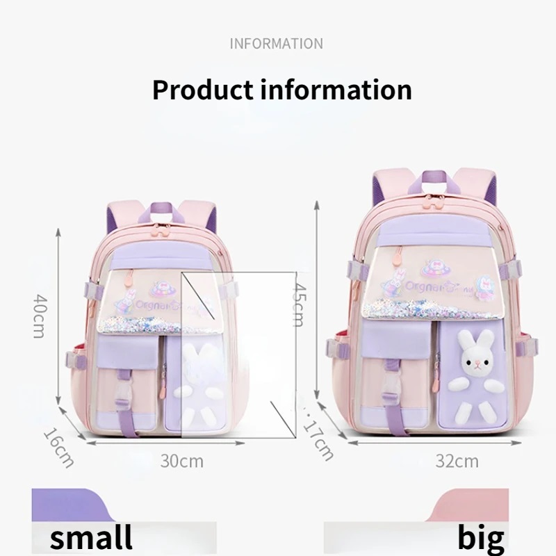 Kids School Bags For Girls Primary Schoolbag Girls Orthopaedics Backpack Kawaii Bags Waterproof Back Packs Nylon Bookbag