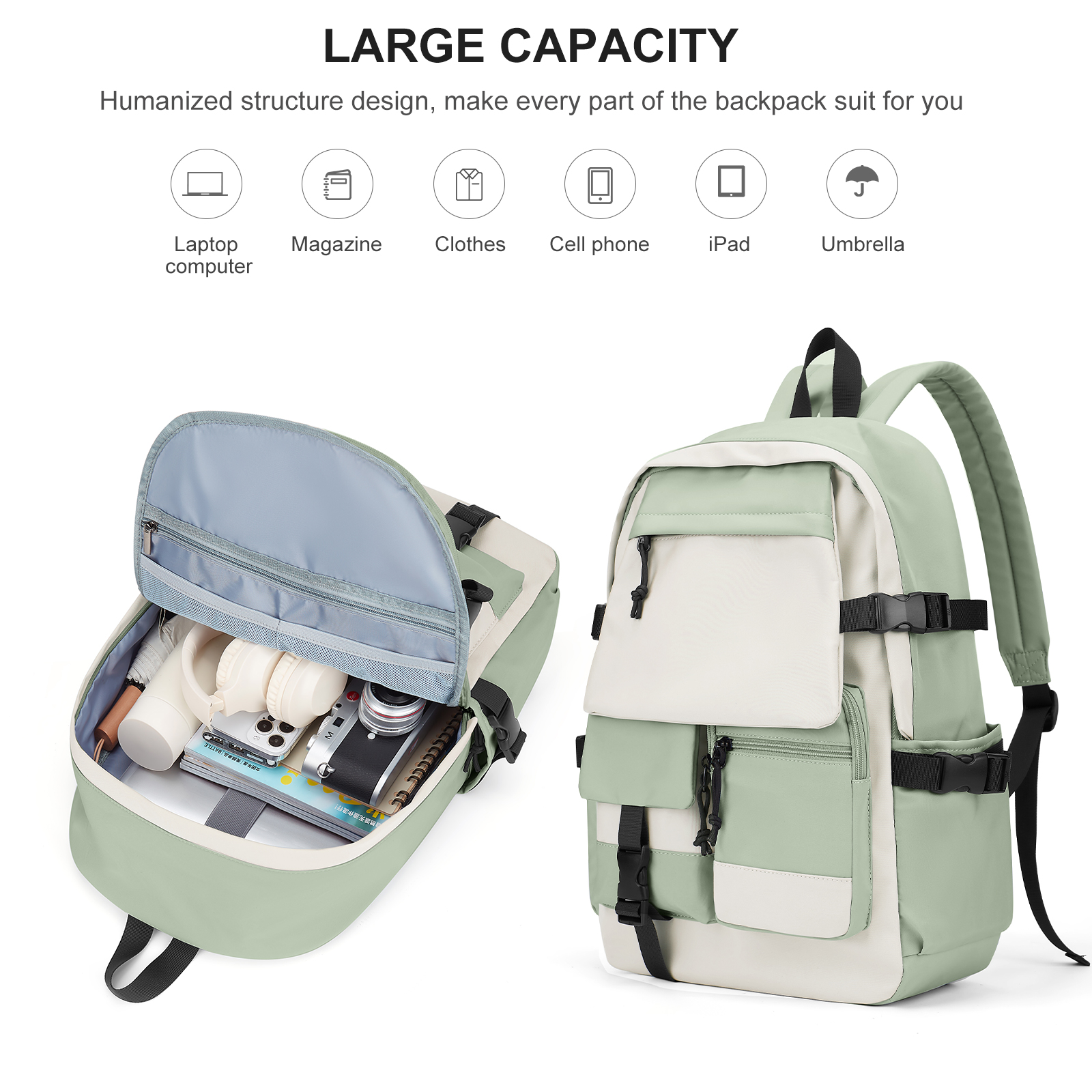 School Backpack for Girls Canvas Bag Waterproof Trendy Travel bag Casual Daypack Bookbag Kawaii Children's Backpack Schoolbag