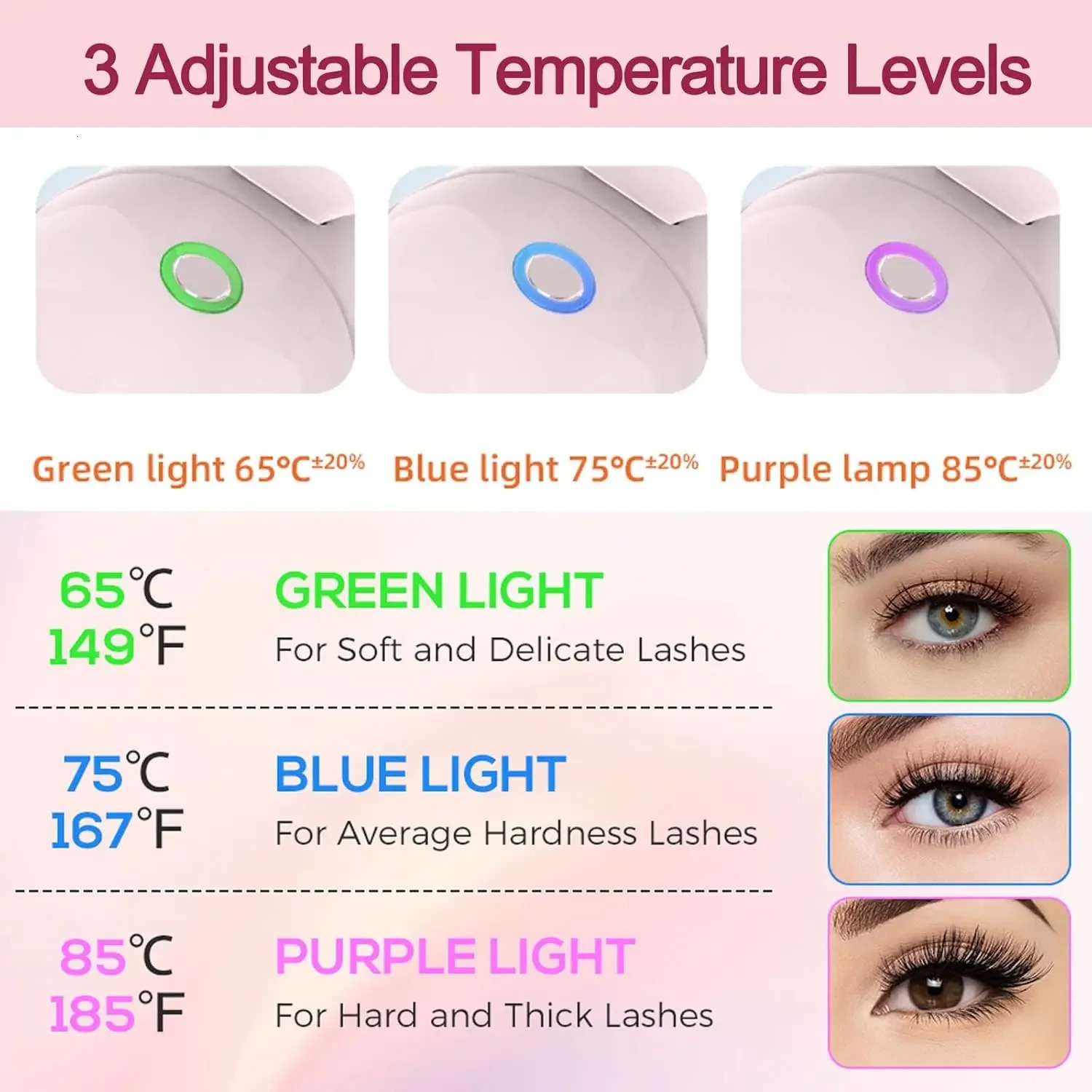 eyelash curler electric eyelash curler 3 temperature mode female natural makeup tool 241107