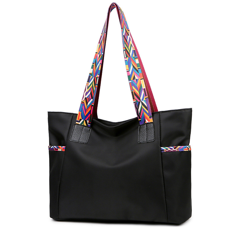 aliwood New Large Capacity Nylon Women Shoulder Bags Simple Colorful Shoulder Strap Waterproof Casual Tote Shopping Bag Handbags