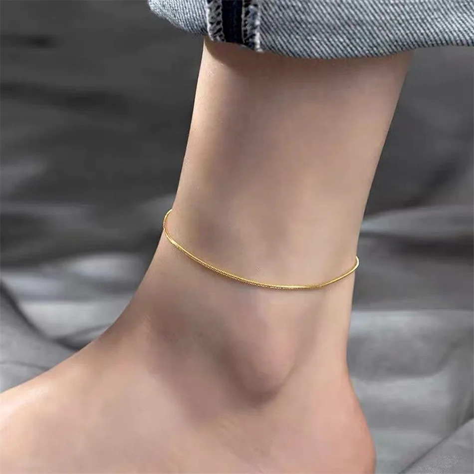 Visunion 10 mini silver snake chain anklets with stainless steel adjustable chains suitable for women girls and jewelry support 241107
