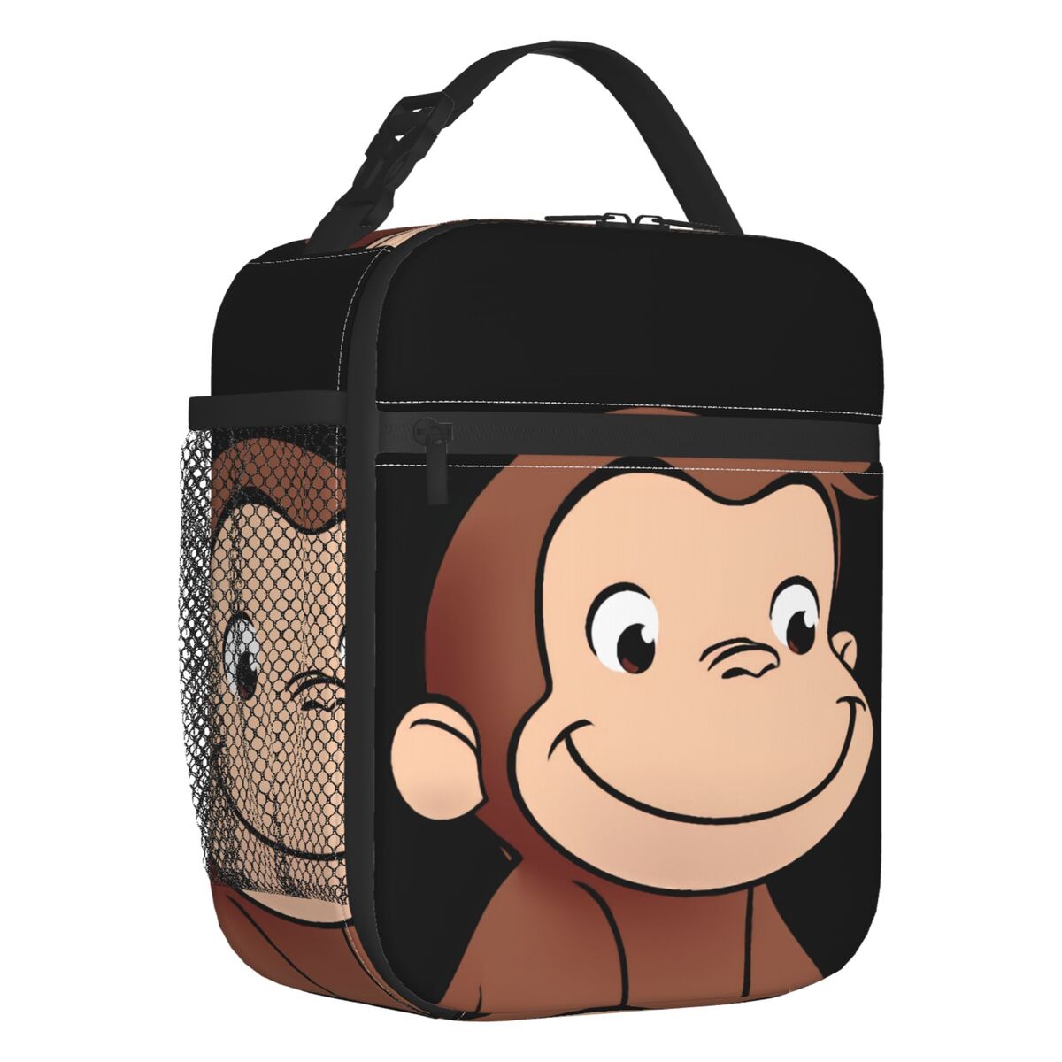 Curious George Books Thermal Insulated Lunch Bags Women Brown Monkey Portable Lunch Tote for School Outdoor Storage Food Box