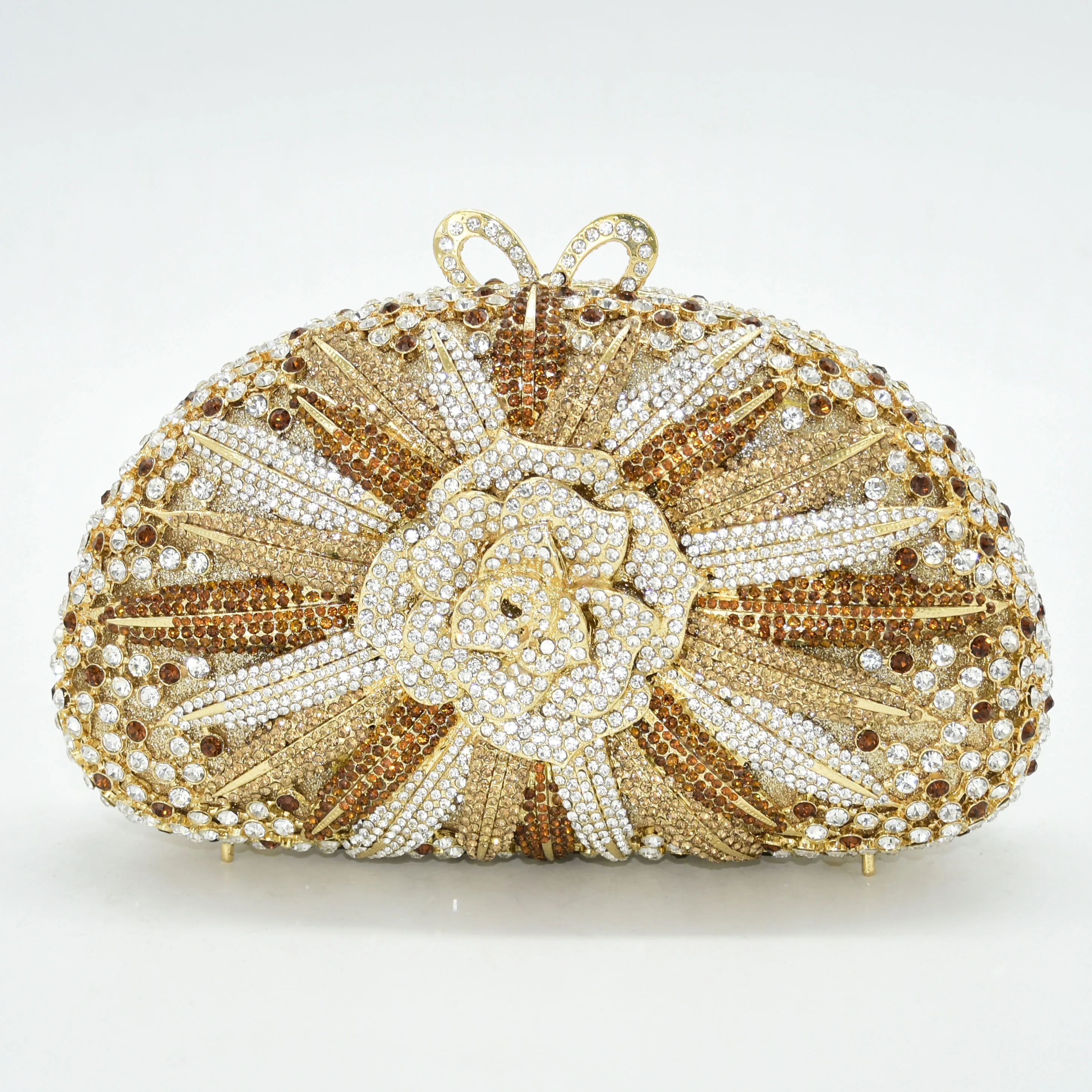 New Fashion Flower Crystal Clutch Handbag and Purse Female Crystals Diamond Clutches Women Evening Bag for Wedding Handmades