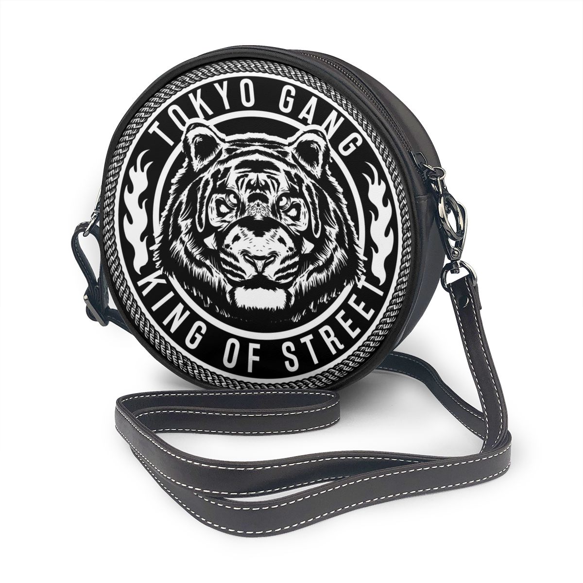 Women PU Leather Shoulder Bags Tokyo Style Tiger Prints Round Handbag Mini Women Messenger Bags Ladies' Tote Small bolsos
