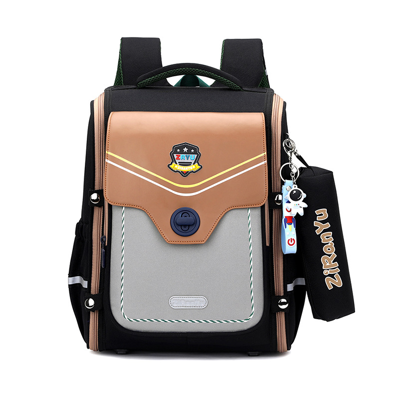 British style new backpack for grades 3-6 spine protecting boys and girls, backpack for elementary school students