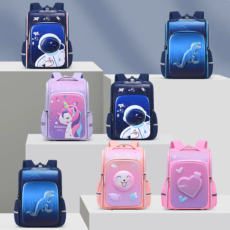 New Girl and Boy School Bags Child Pink Unicorn Printing Backpacks Cute Girls Primary Children's Schoolbag Waterproof Kid