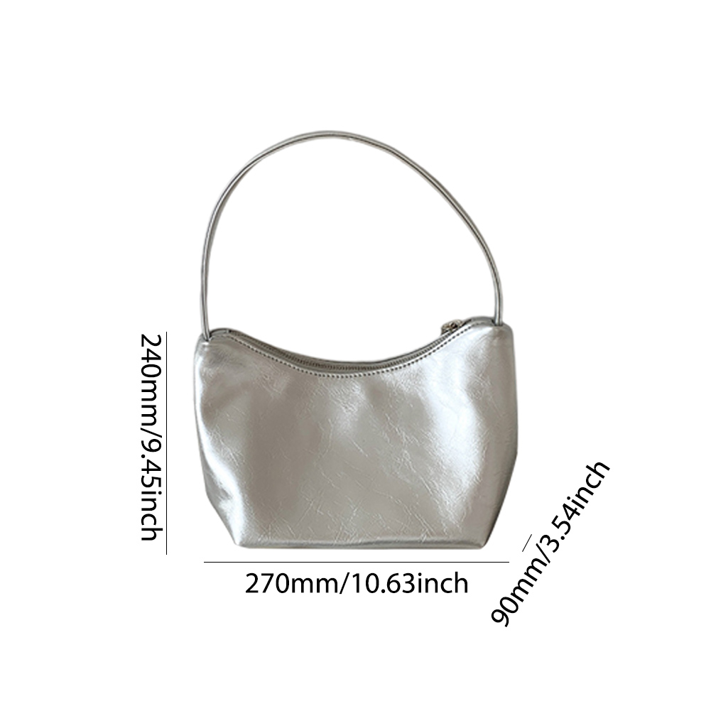 Women Fashion Shoulder Bag Large Capacity PU Underarm Bag Stylish Handbags Solid Color Clutch Purse Trendy Shopping Bag