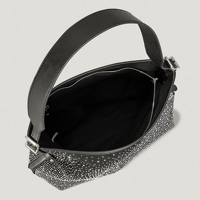 New retro shiny diamond women's handbag fashionable designer shoulder bag high-quality large capacity shopping wallet