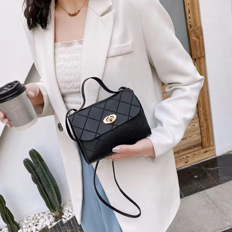 Lingge Women's Messenger Bag Fashion Luxury Phone Bag PU Leather Small Shoulder Bag Designer Popular Handbag Women Coin Purse