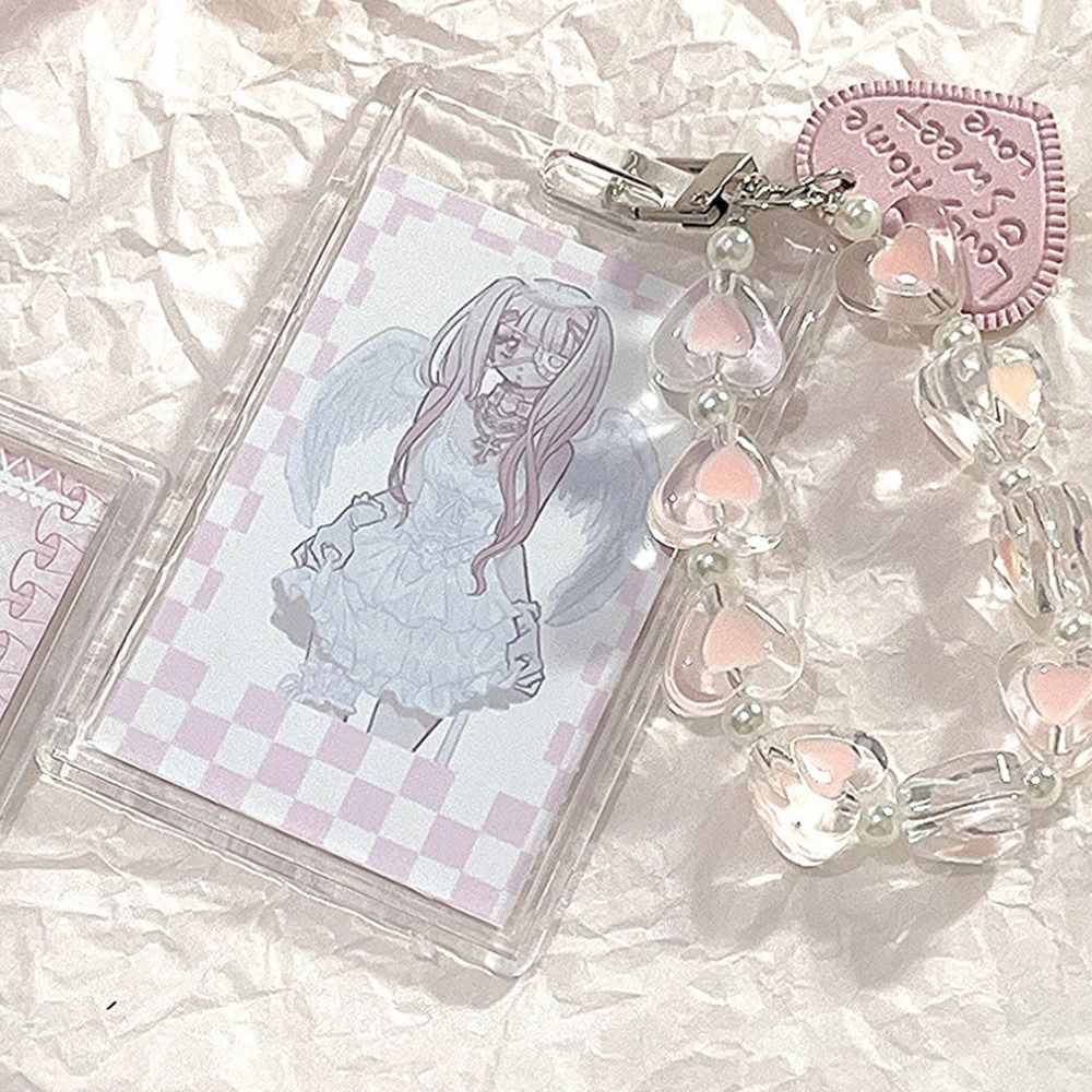 Kawaii 3 inch Kpop Photocard Holder Credit ID Bank Card Photo Display Holder Bus Card Protective Case Pendant