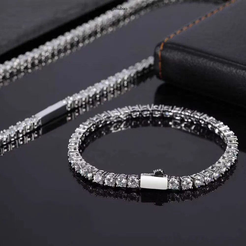 designer dia bracelets cuban k for men women sterg sier vvs iced out moissanite bracelet 3mm 4mm 5mm hip hop tennis chain 7-9 inch gift accessory