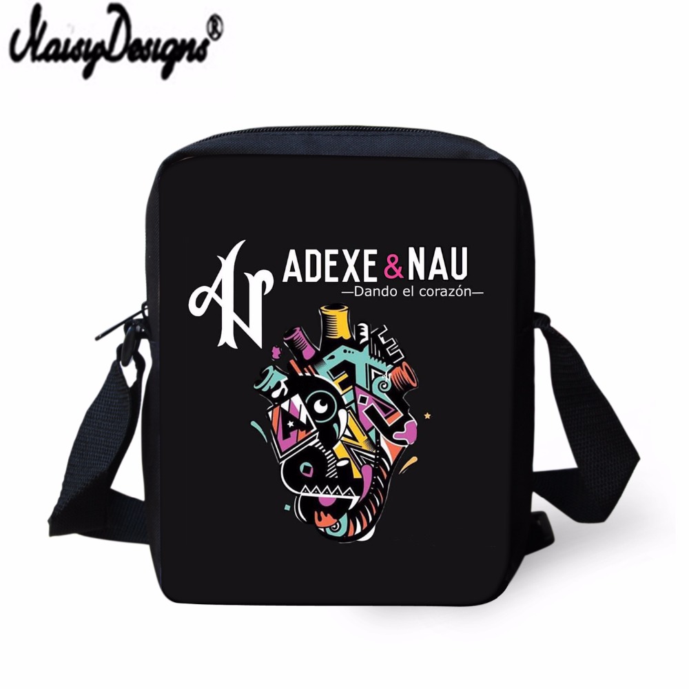NOISYDESIGNS Mini Messenger Bags Adexe & Nau Logo Pattern Print Crossbody Bags Girls Boys Shoulder Bags Handbags For Women