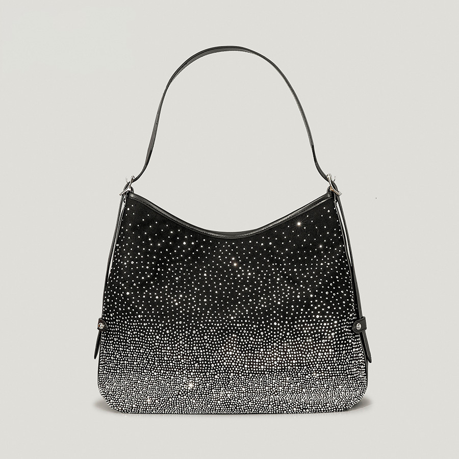 New retro shiny diamond women's handbag fashionable designer shoulder bag high-quality large capacity shopping wallet