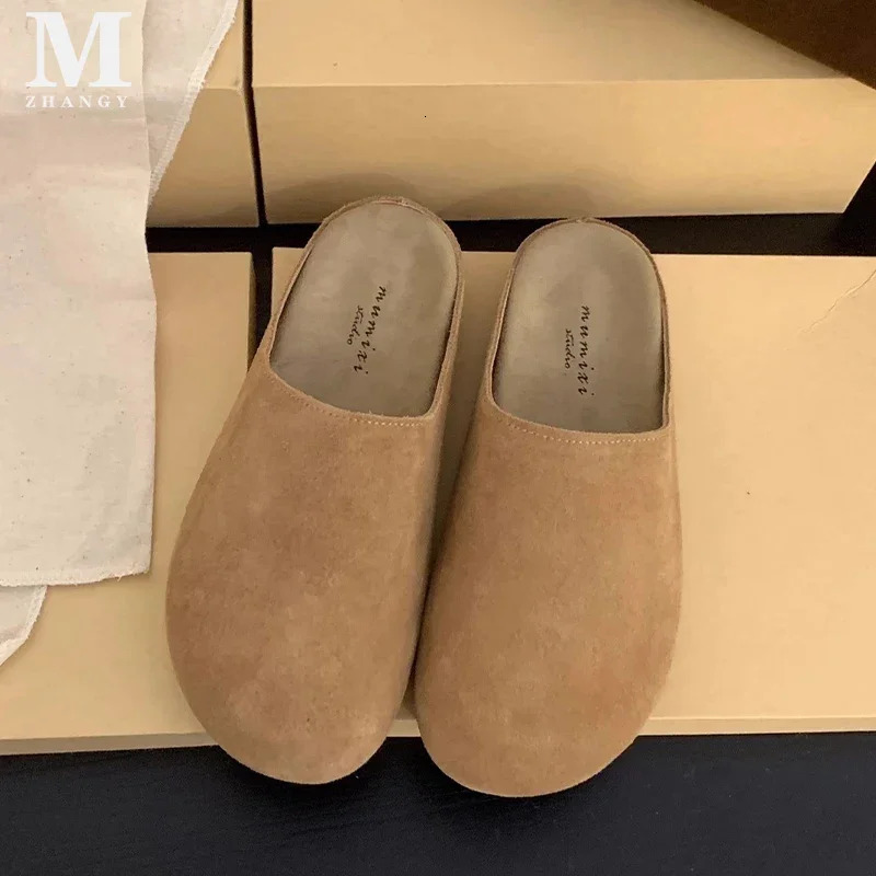 Leopard Women Slippers Platform Flats Suede Mule Shoes Woman Trend Slingback Casual Walking Fashion Mujer Zapatos 241106