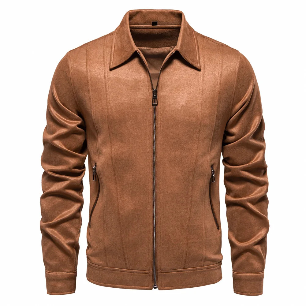 Fall-Winter 2024 lapel jacket Trend Mens jacket Outdoor mens suede coat 241107