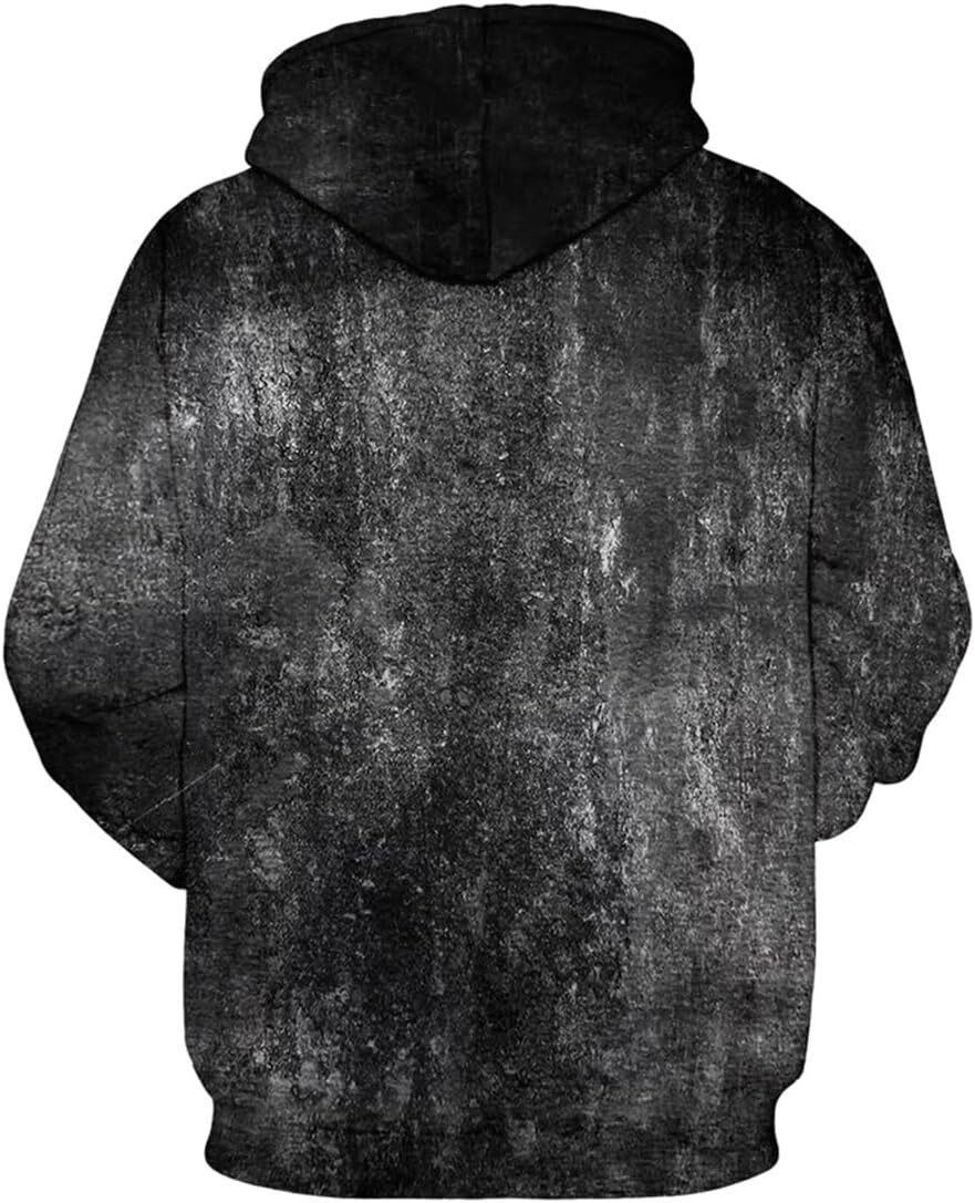 Hoodie for Mens Womens Mens Hoodie 3D Printed Pullover Hooded Sweatshirt Cool Outfits With Pockets Graphic Trendy black pattern