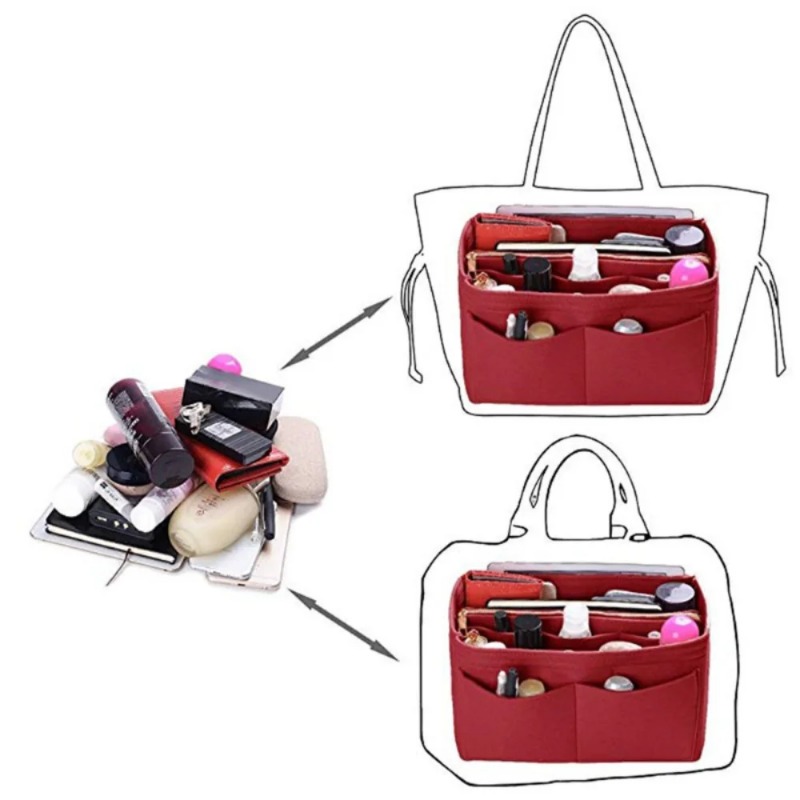 Purse Insert, Felt organizer with zipper,Bag in bag, Handbag Organizer Insert Bag Women Nylon