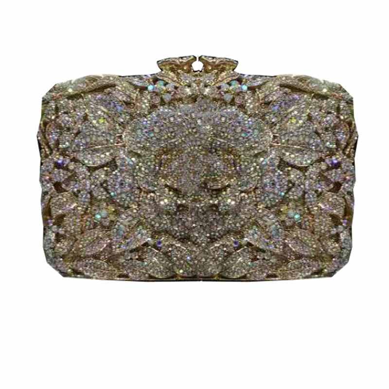 The new Italian heavy craft pattern metal lady's clutch bag attended the party handmade bag clutch bag temperament female bag