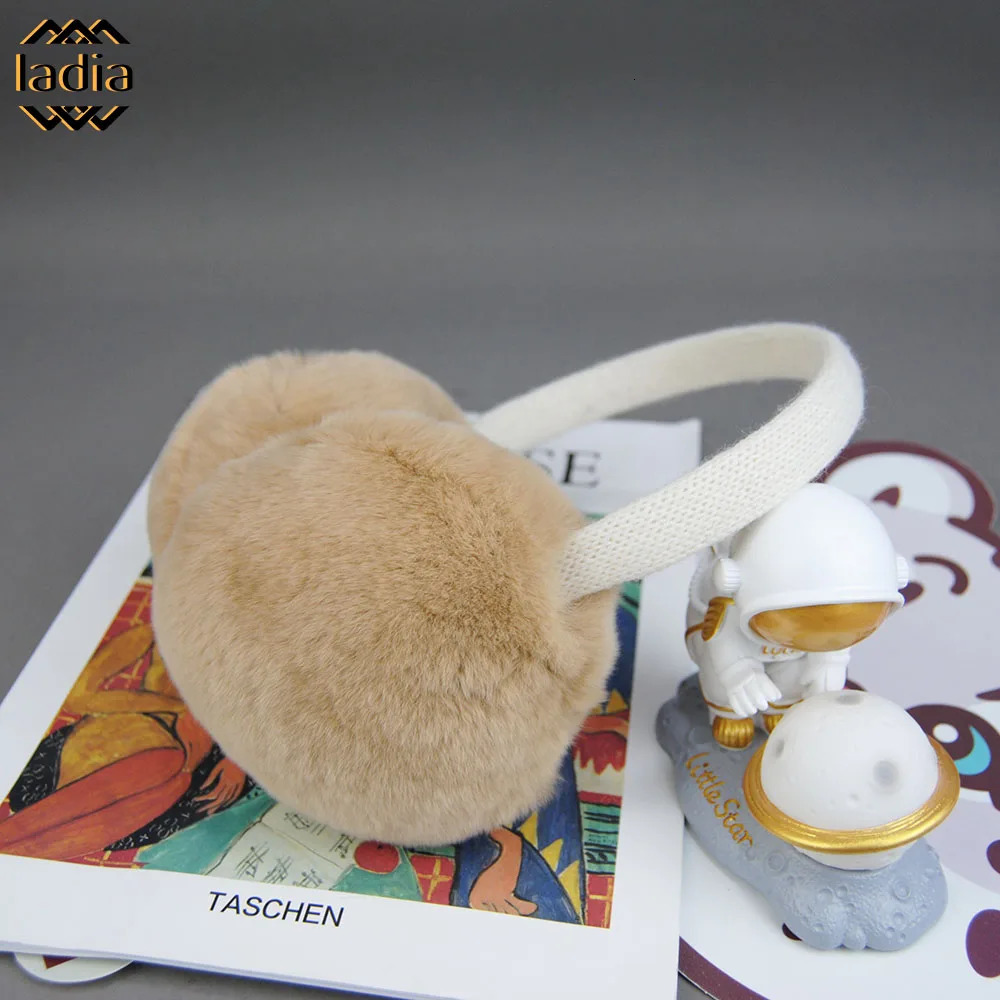 Natural 100% genuine Rex rabbit fur earmuffs for women in winter warm earmuffs for autumn and winter and warm earmuffs for winter 241107
