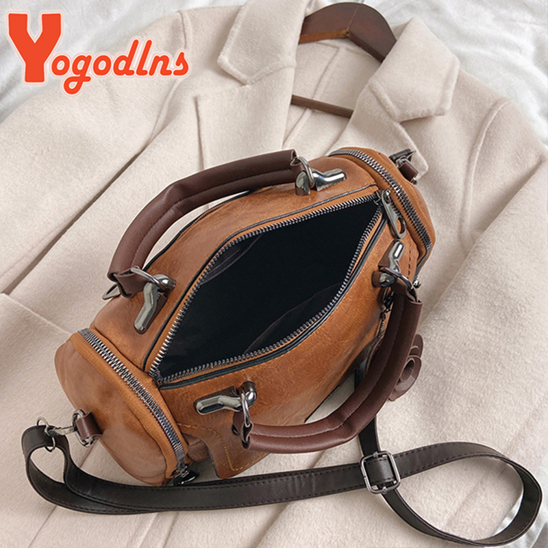 Yogodlns Fashion Flowers Pendant Handbag Women's Boston Bags Large Capacity Shoulder Bag Ladies Crossbody Bag PU Messenger Bag