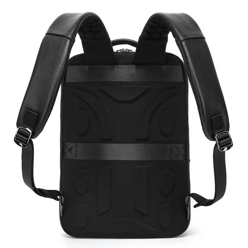 Quality Men's 100% Genuine Leather Backpack Laptop Bag Male School Bag Men Daypacks Casual Travel Bag 15.6inch Laptop Backpack