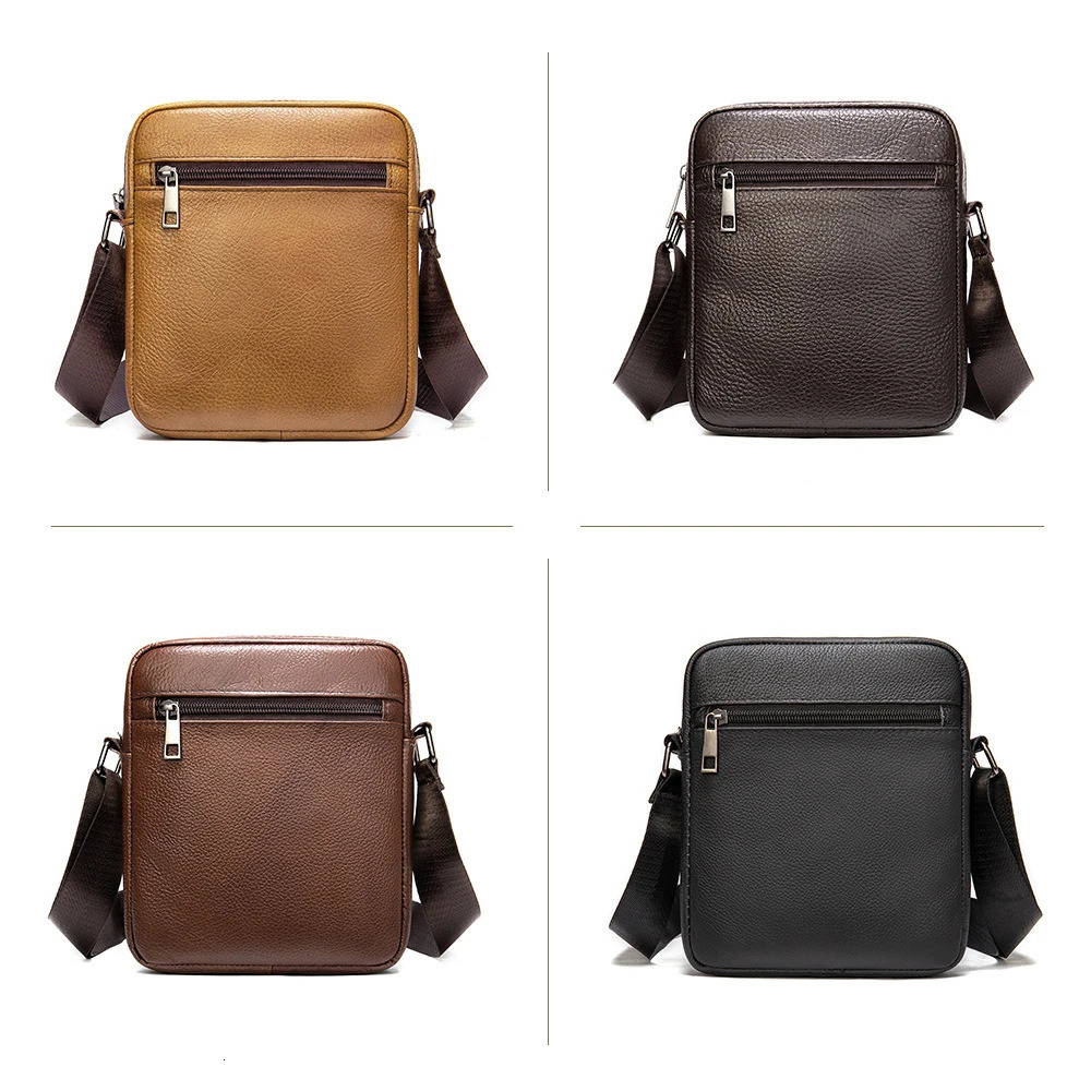 Casual Style shoulder bags for men ner y crossbody male leather messenger mini bag cowskin 241106